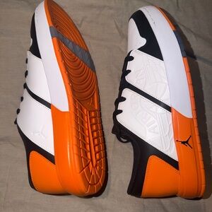 Very rare Sample Jordan Athletic Shoes in Orange, Black, and White size 9